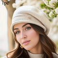 Women’s Soft Beanie Hat – Lightweight Stretchy Jacquard Knit Casual Cap