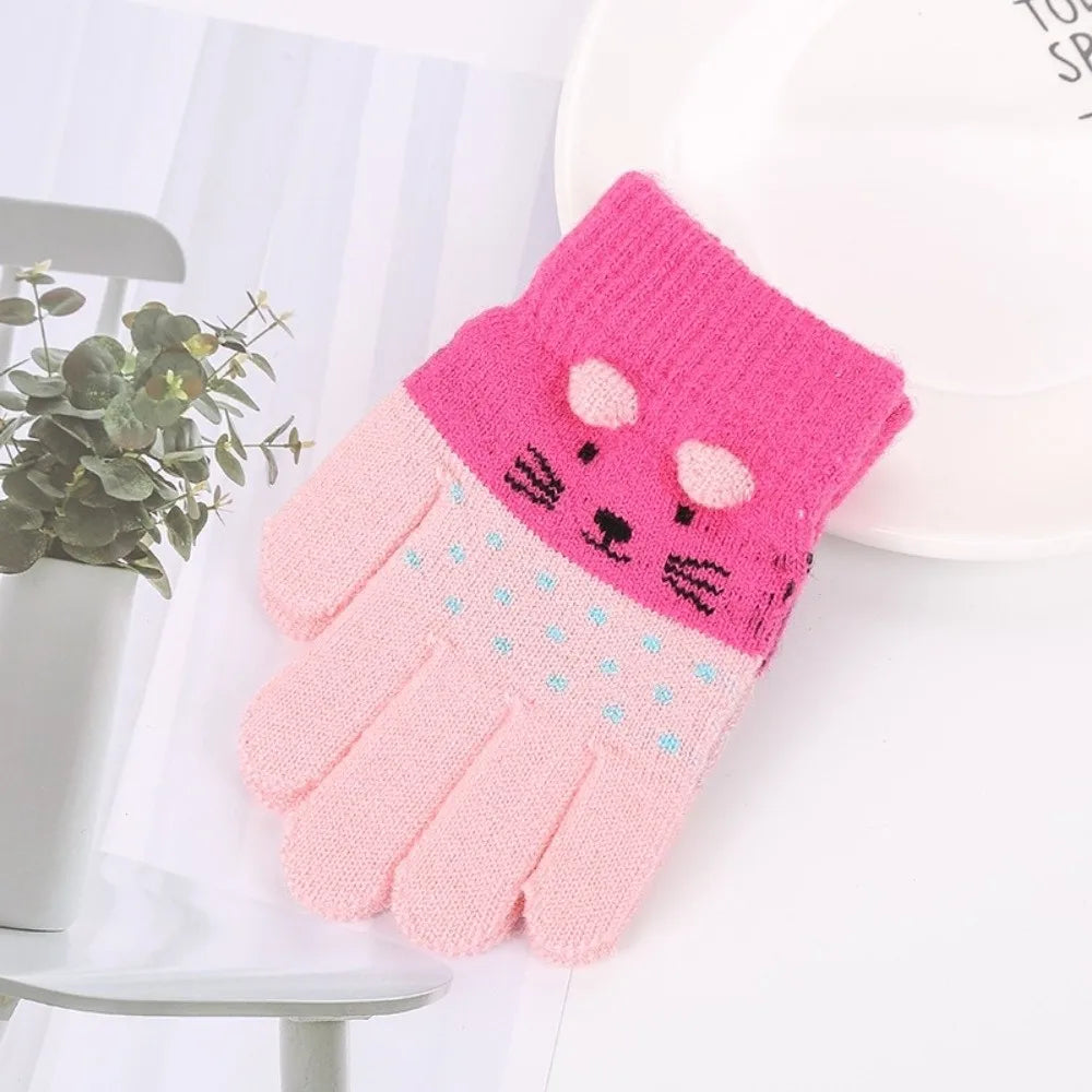 3- 10Years Old Fashion Warm Winter Gloves Coldproof Candy Color Children Mittens Soft Elastic Gloves Outdoor