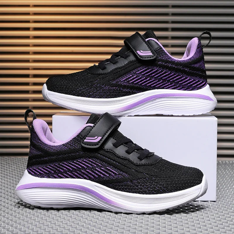 Knit Girls Tenis Sneaker Children Shoes 4-12 Years Lightweight Soft Platform Kids Casual Shoes Sports Sneaker for Girls