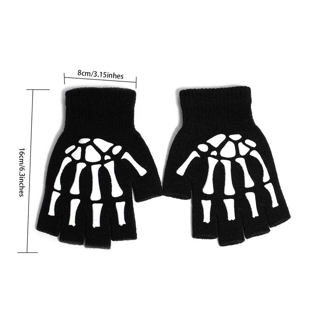 Unisex Knitted Gloves Half/Full Finger Autumn Winter Gloves Halloween Decorative Gloves