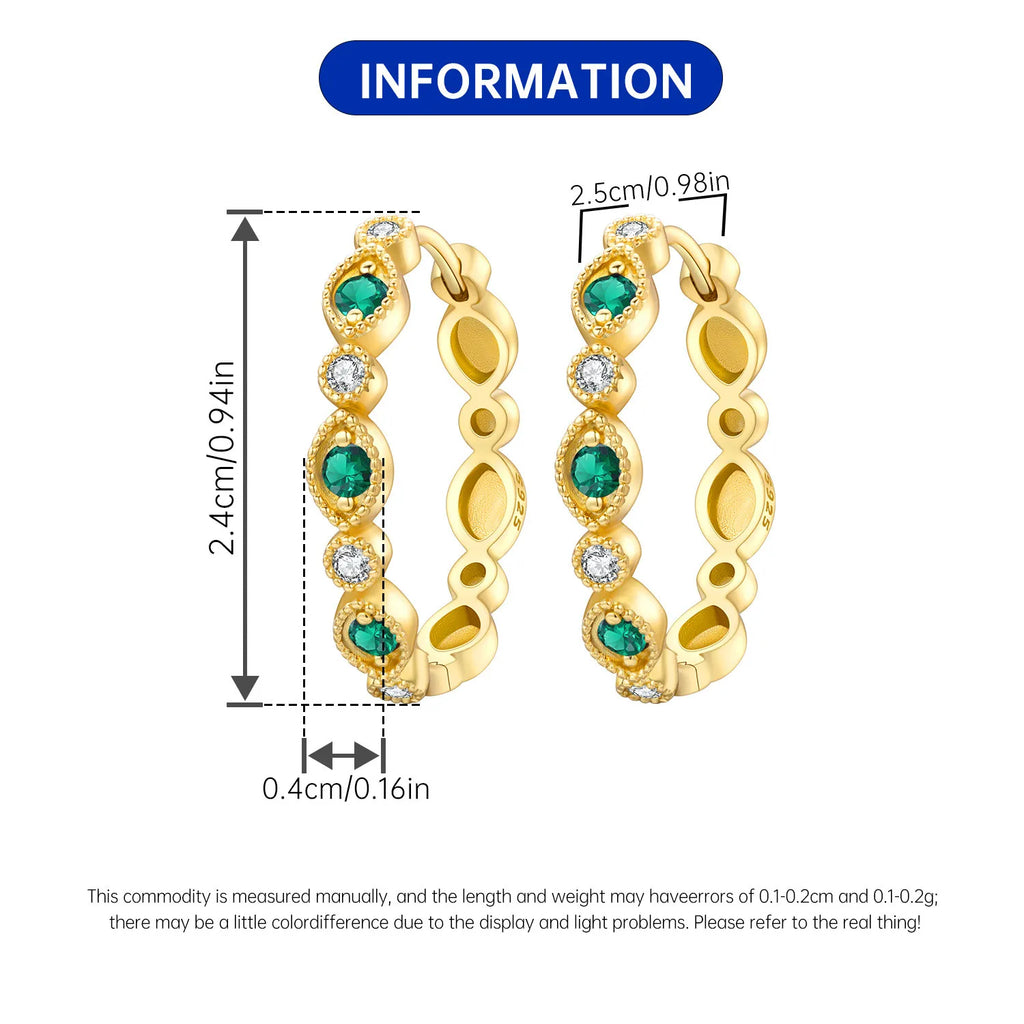 PANPOKI S925 Sterling Silver Purple Zircon Series Earrings Hoop Earrings For Women Jewelry Original Party Trendy Gifts