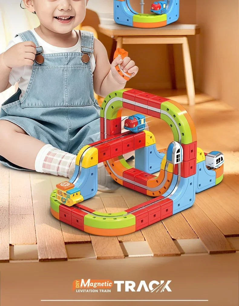 Sell Well Children'S Anti-Gravity Magnetic Attraction Track Train Changeable Magnetic Magic Rail Car Electric Train Toy