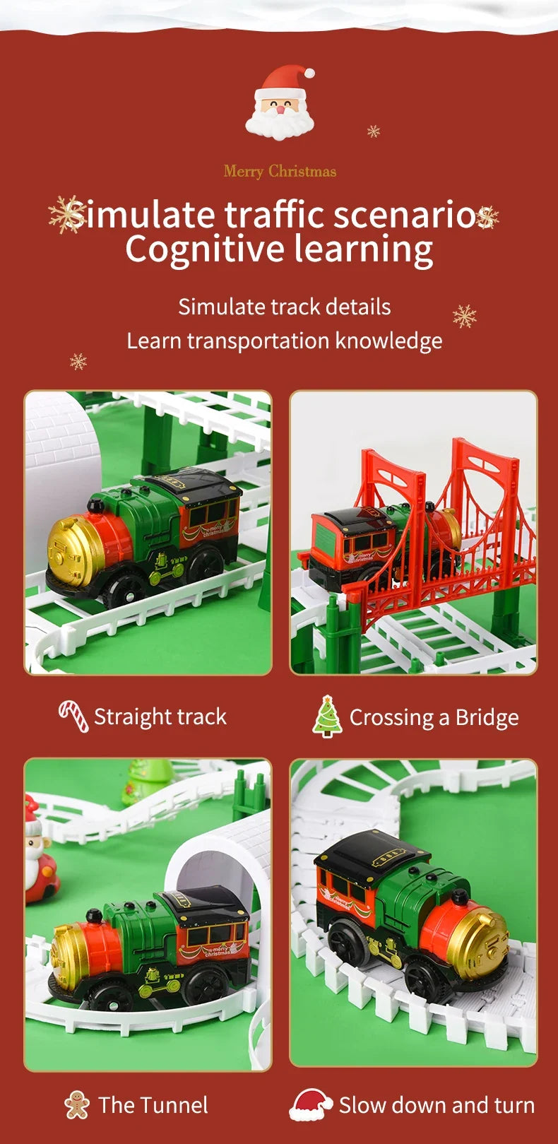 Christmas Track Car Train Toys Children Electric Track Toy Car Christmas Car Kids Educational Toys for Children Birthday Gift