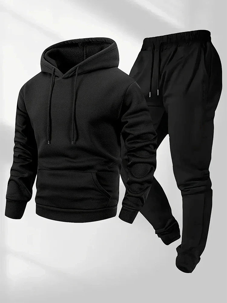 Men's Tracksuit Casual Hoodies Sweatshirts Suit Outdoors Gym Sports Jogging Clothing Autumn Winter Fashion Sweatpants 2 Pcs Sets