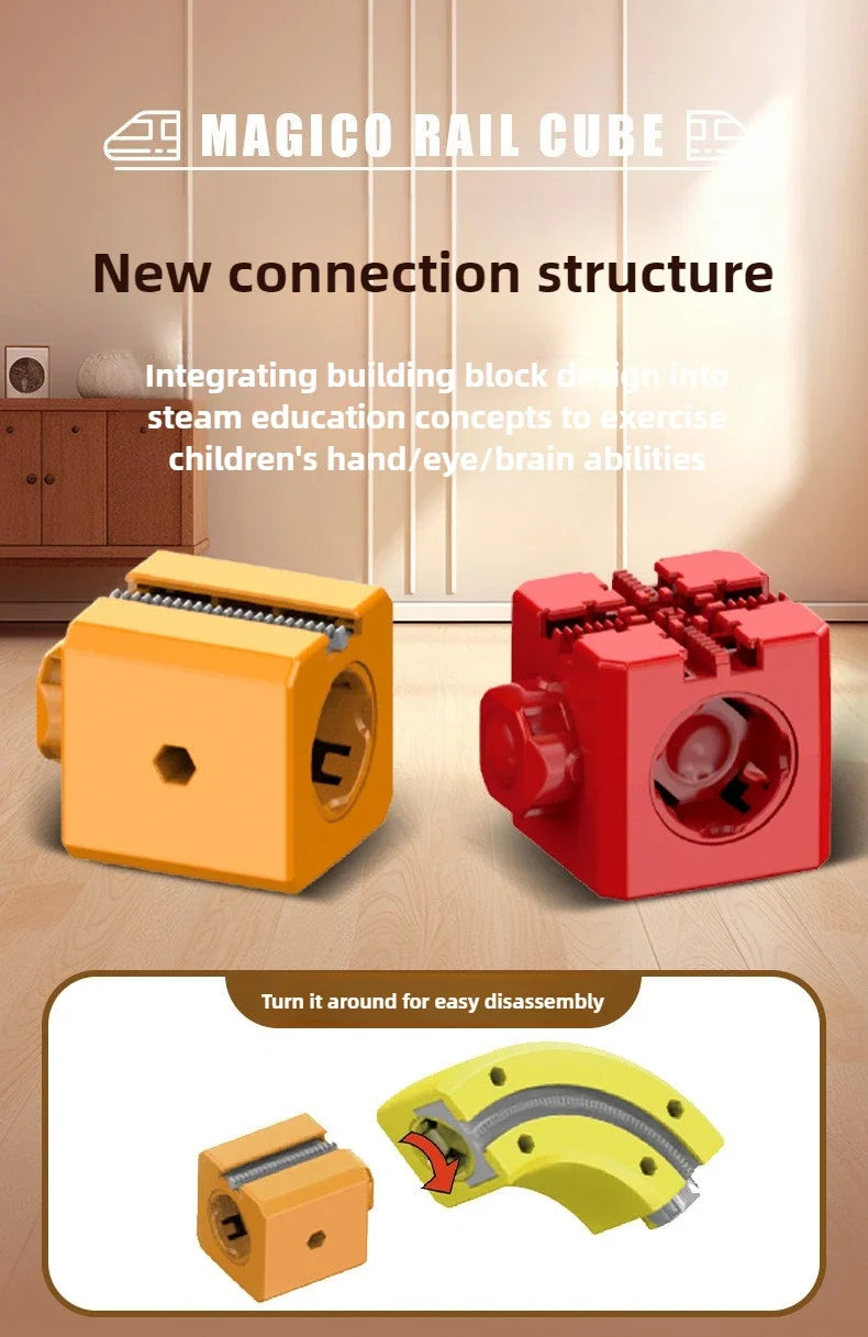Children Magic Track Train Electric Assembled Building Blocks Magnetic Rail Car Maze Educational Toys for Kids Christmas Gifts