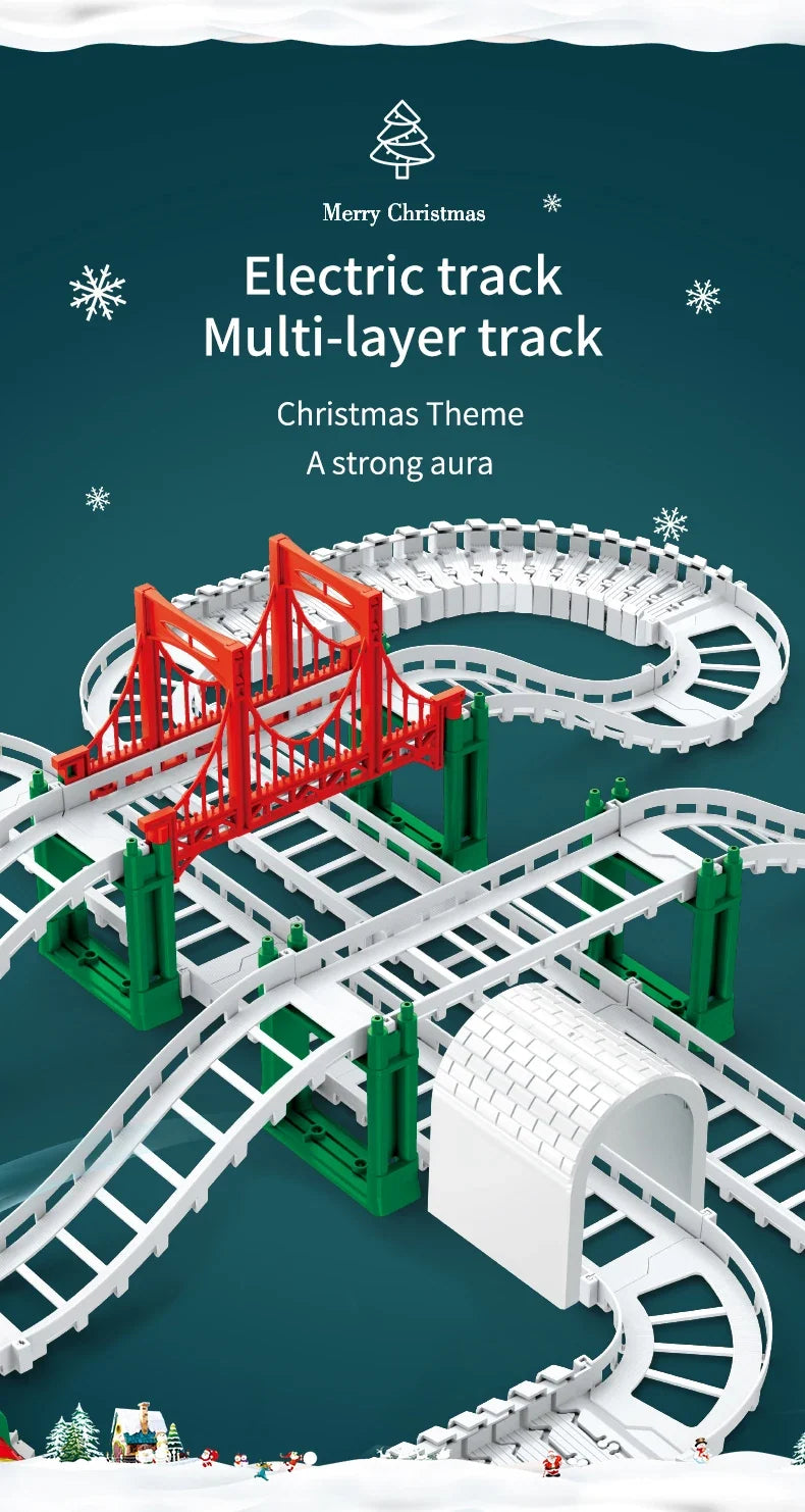 Christmas Track Car Train Toys Children Electric Track Toy Car Christmas Car Kids Educational Toys for Children Birthday Gift