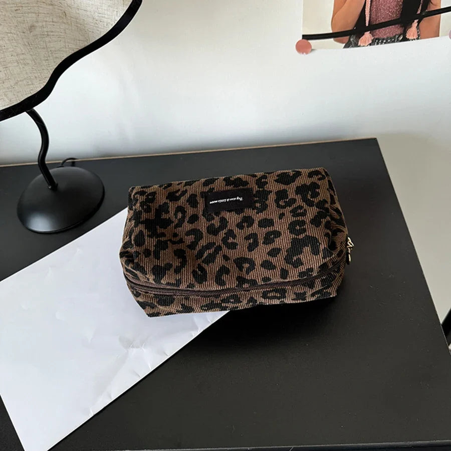Unique Leopard Print Makeup Bag • Large-Capacity Cosmetic Organizer • Lipstick Storage Pouch