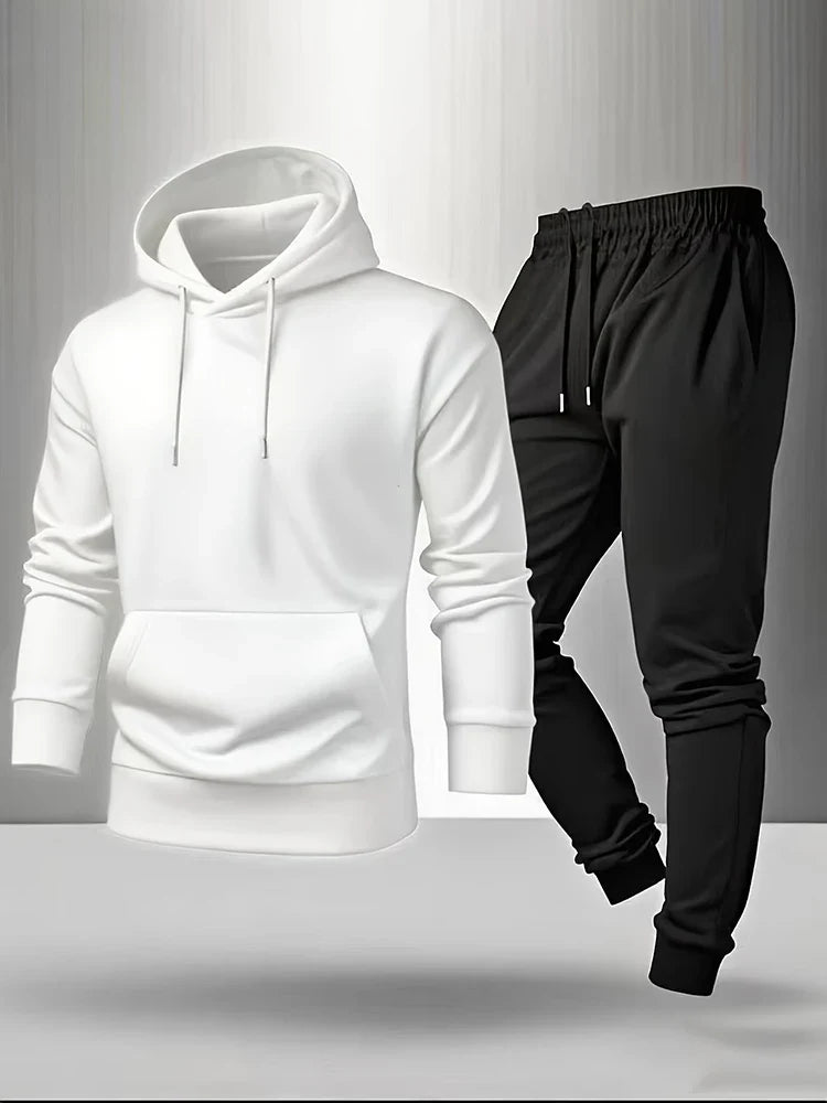 Men's Tracksuit Casual Hoodies Sweatshirts Suit Outdoors Gym Sports Jogging Clothing Autumn Winter Fashion Sweatpants 2 Pcs Sets