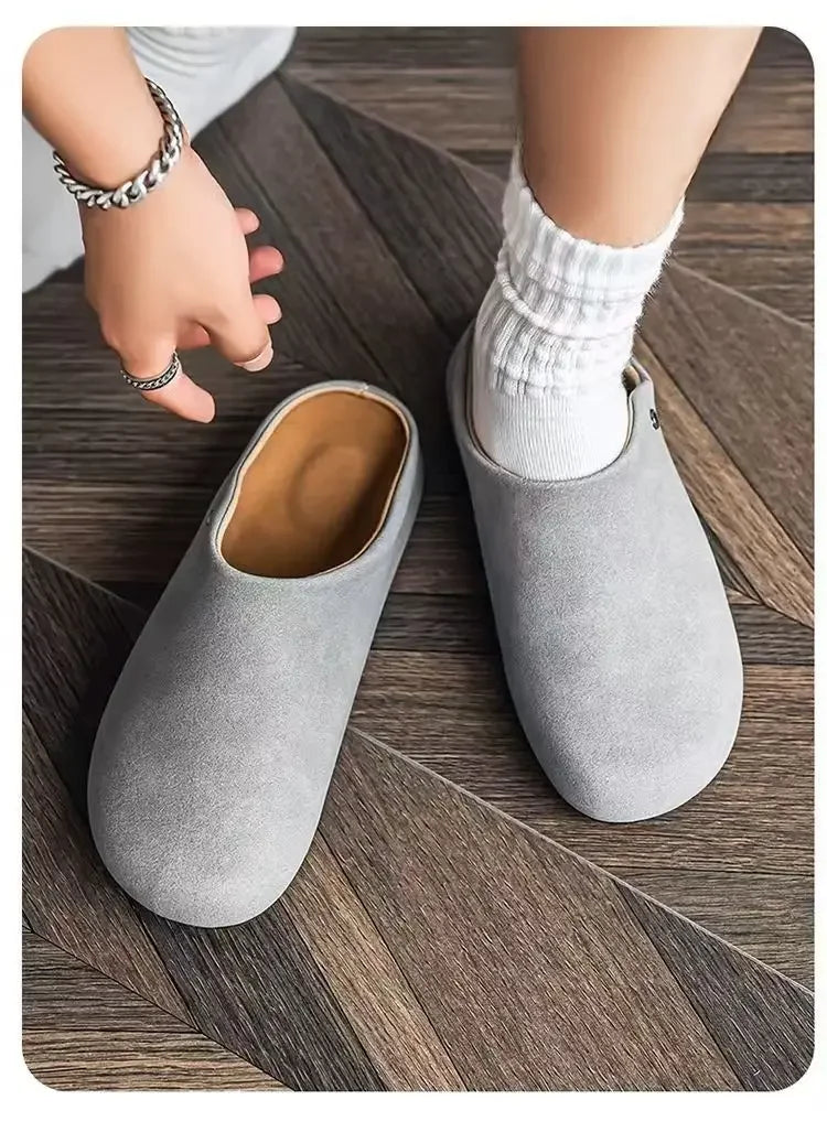 Unisex Closed Toe Mule Slippers Spring Autumn Slip On Soft Sole Casual Shoes for Outdoor Office Home