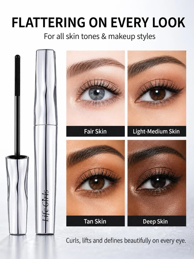 Life girls Waterproof Eyelash Primer Mascara, Lengthening Curling Lash Base, Smudge-Proof Long Lasting Black Brown Eye Makeup