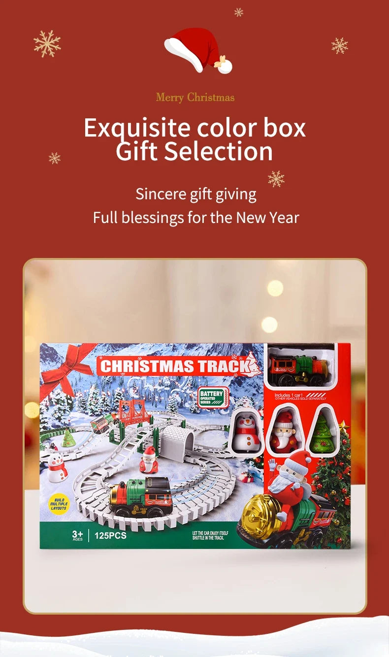 Christmas Track Car Train Toys Children Electric Track Toy Car Christmas Car Kids Educational Toys for Children Birthday Gift