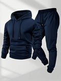 Men's Tracksuit Casual Hoodies Sweatshirts Suit Outdoors Gym Sports Jogging Clothing Autumn Winter Fashion Sweatpants 2 Pcs Sets