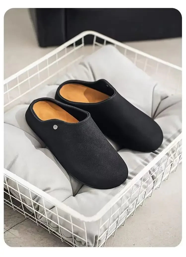 Unisex Closed Toe Mule Slippers Spring Autumn Slip On Soft Sole Casual Shoes for Outdoor Office Home
