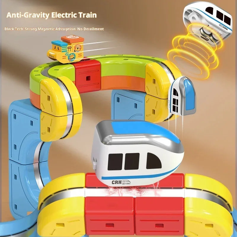 Sell Well Children'S Anti-Gravity Magnetic Attraction Track Train Changeable Magnetic Magic Rail Car Electric Train Toy