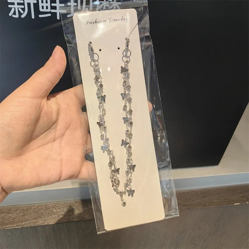 New Luxury Rhinestone Butterfly Bow Girl Shoe Charms Fashion Sneakers Pearl Heel Shoes Chain Shoes Decoration Accessorie 1Pcs