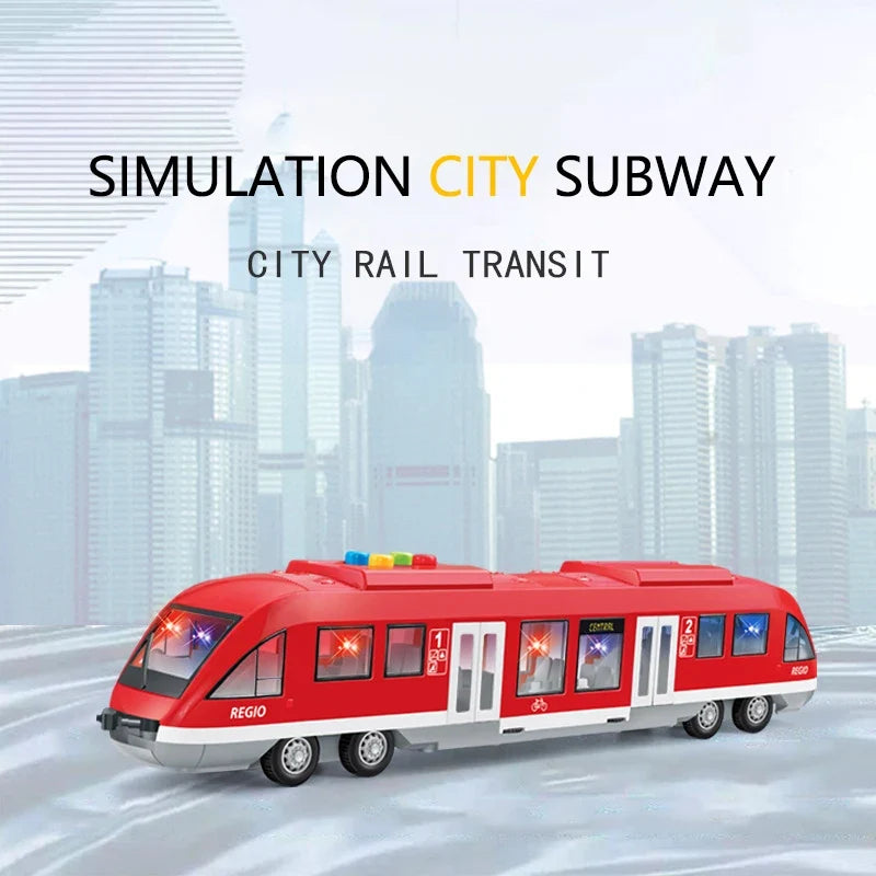 Oversized 45CM Subway Toy Model Train Simulation Light Rail Train with Light Music Toy Car Model Gifts