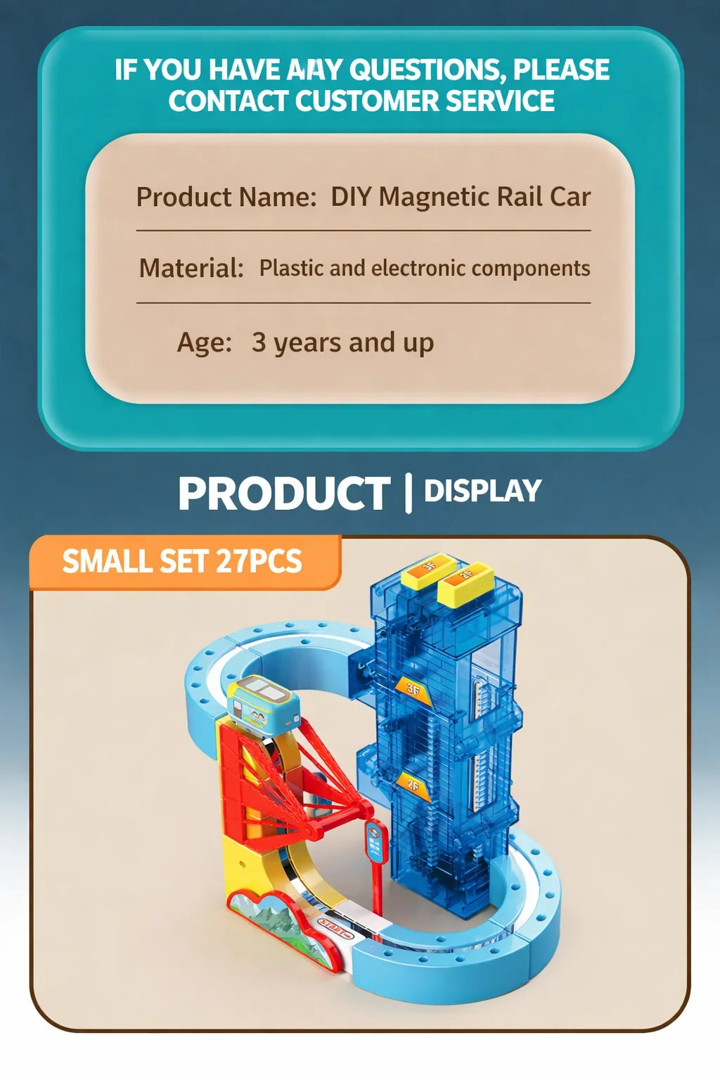 Lifting Style Magnetic Track Car Anti-Gravity Toy Assembly Lift Elevator DIY New Suspension Rail Train Educational Toys For Kids
