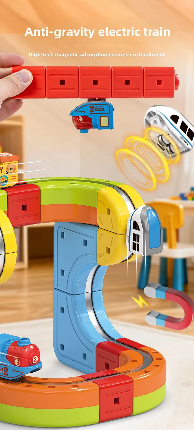 DIY Assemble Magnetic Track Train Toys for Kids Electronic Magical Rail Car Construction Children Educational Toy Christmas Gift