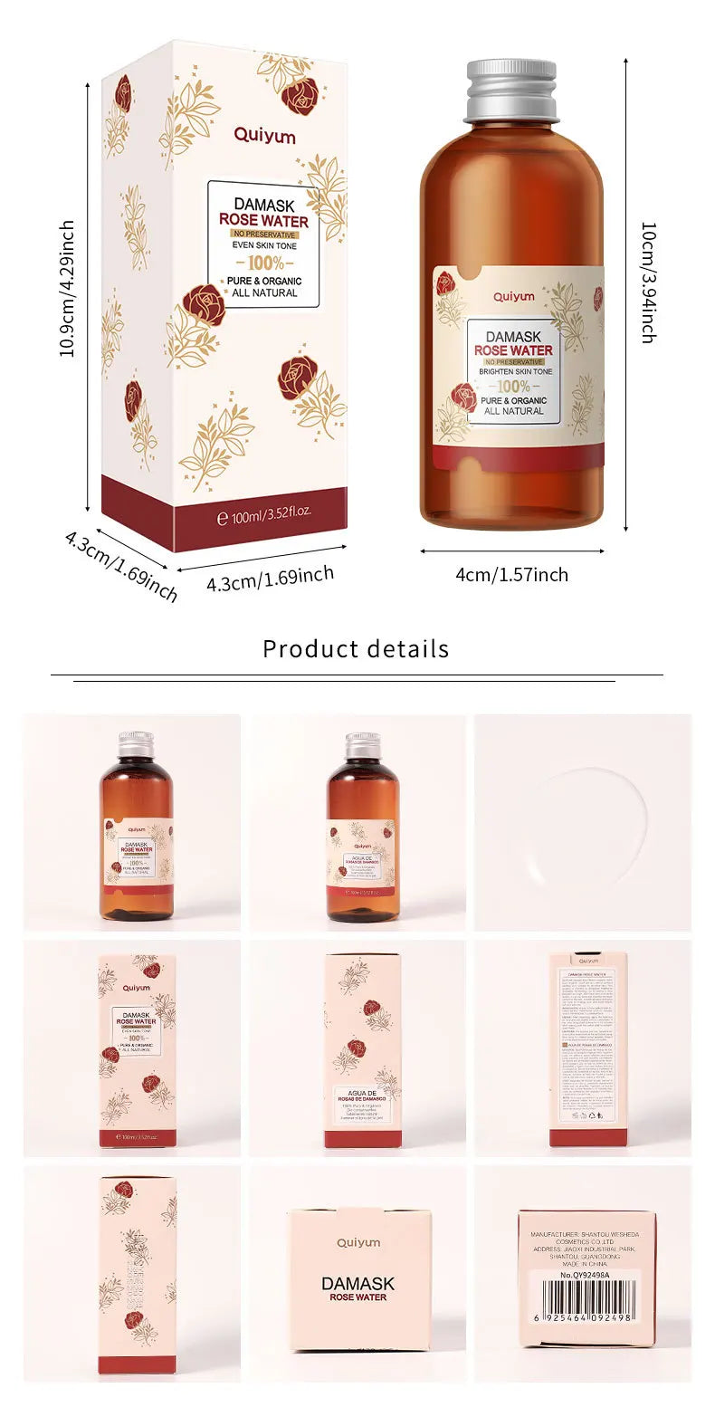 Face Care Rose Water Nourishing Skin Improve Dullness Anti Aging Facial Toner Damask Korean Skincare Products 100ml