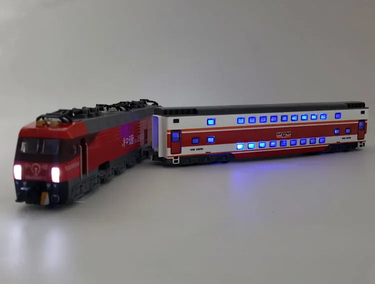 1:87 alloy double deck passenger train model, sound and light back simulation train model,transport train toys,wholesale