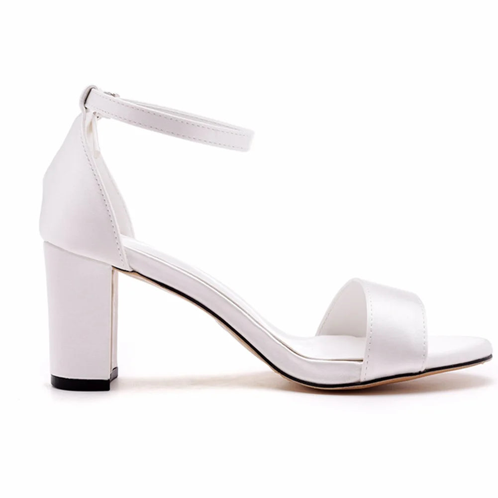 7cm Plus Size Shoes for Women 35-43 Summer Fashion Peep Toe Buckle Strap Platform High Heel Sandals Casual Women Footwear