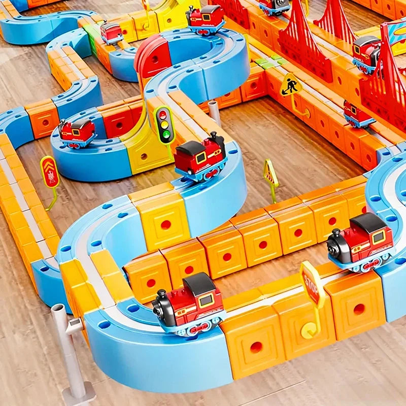 Magnetic Track Toy for Children's Electric Train Anti-gravity Kids Magic Cube Car Railway Model for 3 Years Boy Birthday Gifts