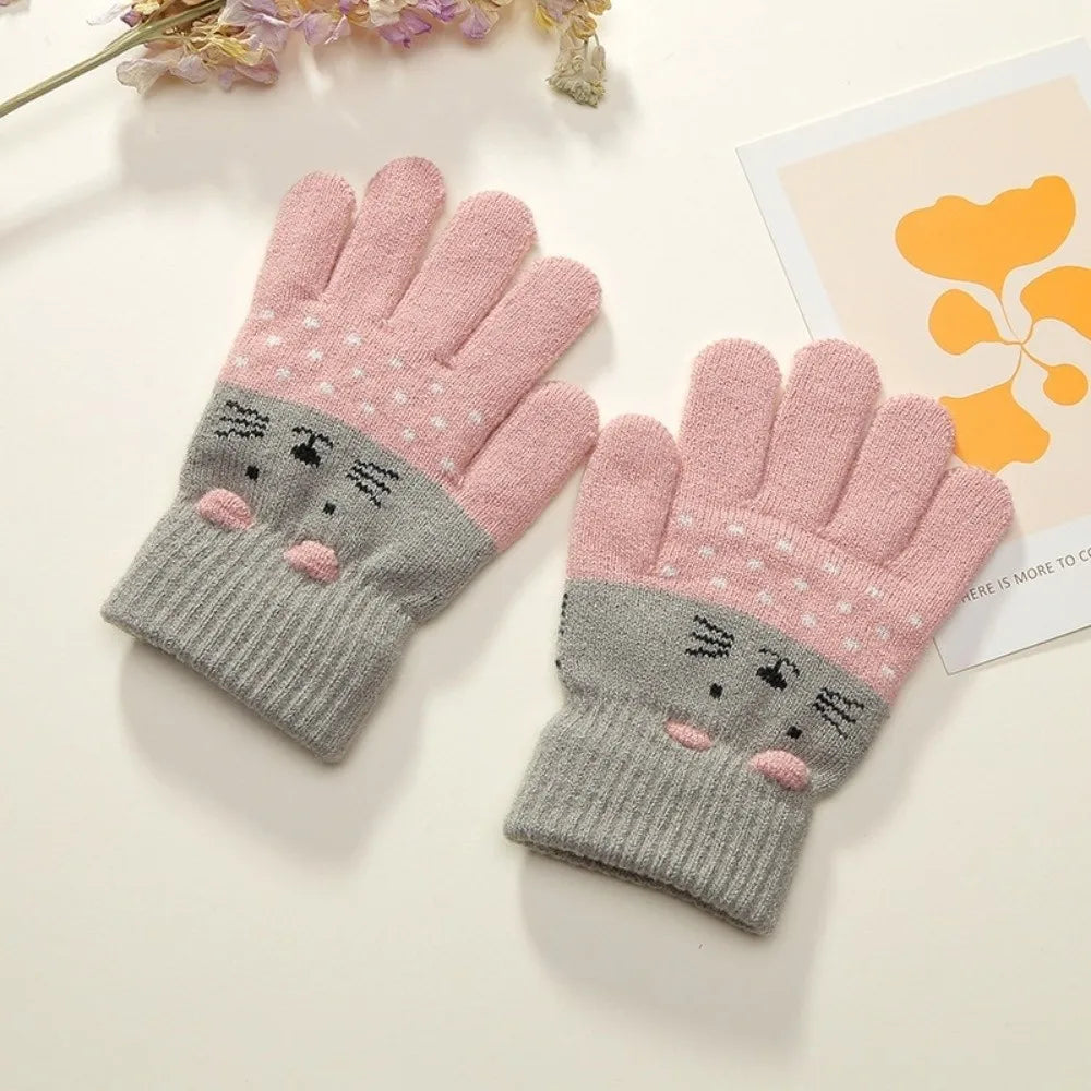 3- 10Years Old Fashion Warm Winter Gloves Coldproof Candy Color Children Mittens Soft Elastic Gloves Outdoor