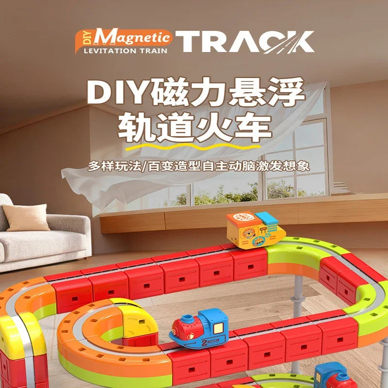 Sell Well Children'S Anti-Gravity Magnetic Attraction Track Train Changeable Magnetic Magic Rail Car Electric Train Toy