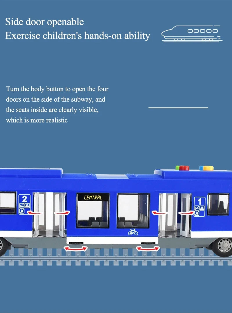 Oversized 45CM Subway Toy Model Train Simulation Light Rail Train with Light Music Toy Car Model Gifts