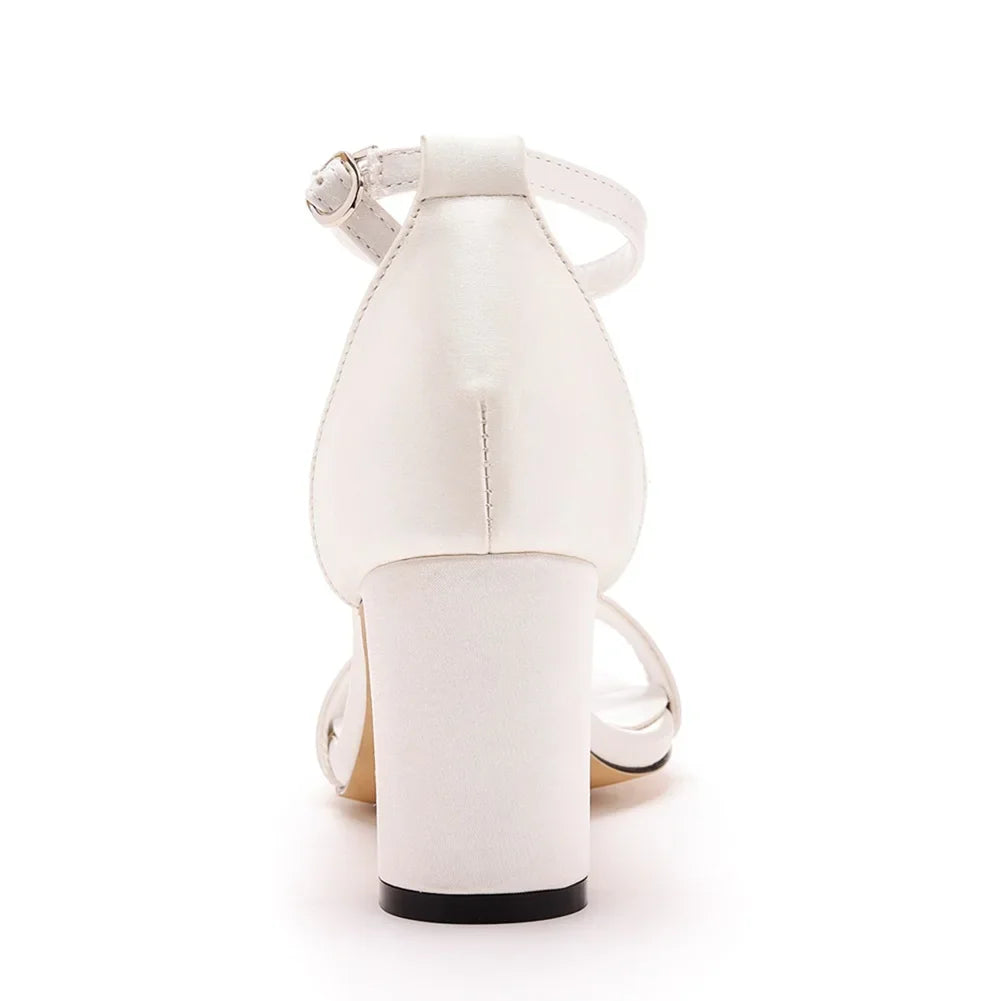 7cm Plus Size Shoes for Women 35-43 Summer Fashion Peep Toe Buckle Strap Platform High Heel Sandals Casual Women Footwear