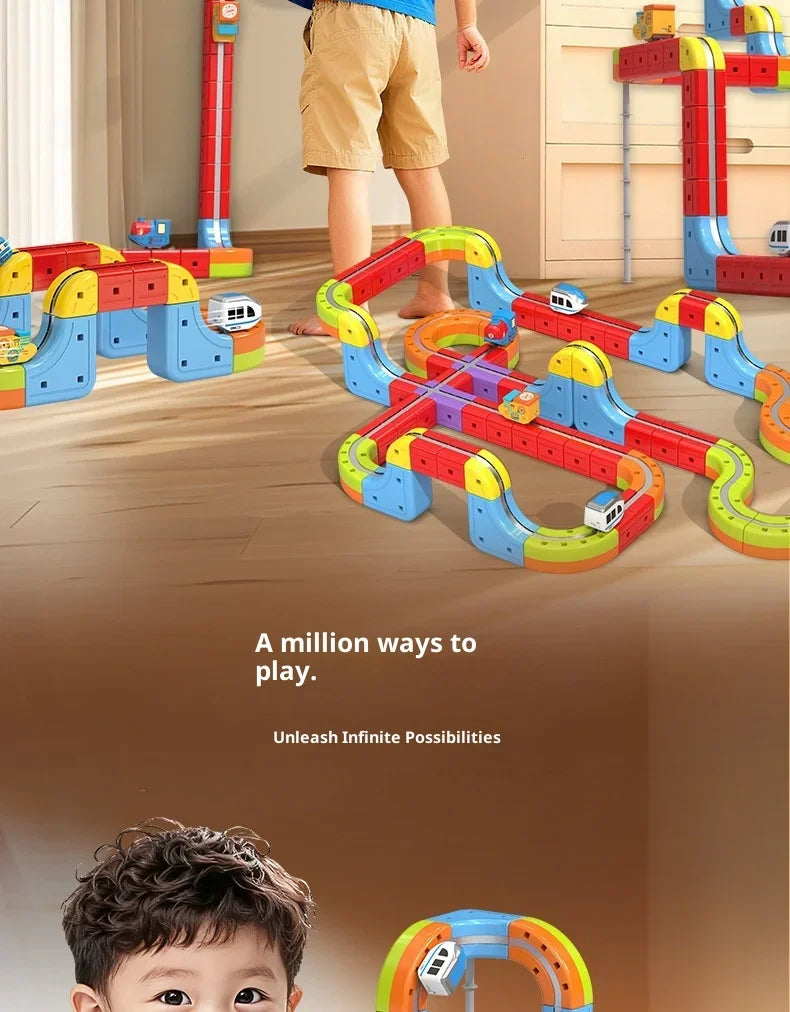 Sell Well Children'S Anti-Gravity Magnetic Attraction Track Train Changeable Magnetic Magic Rail Car Electric Train Toy