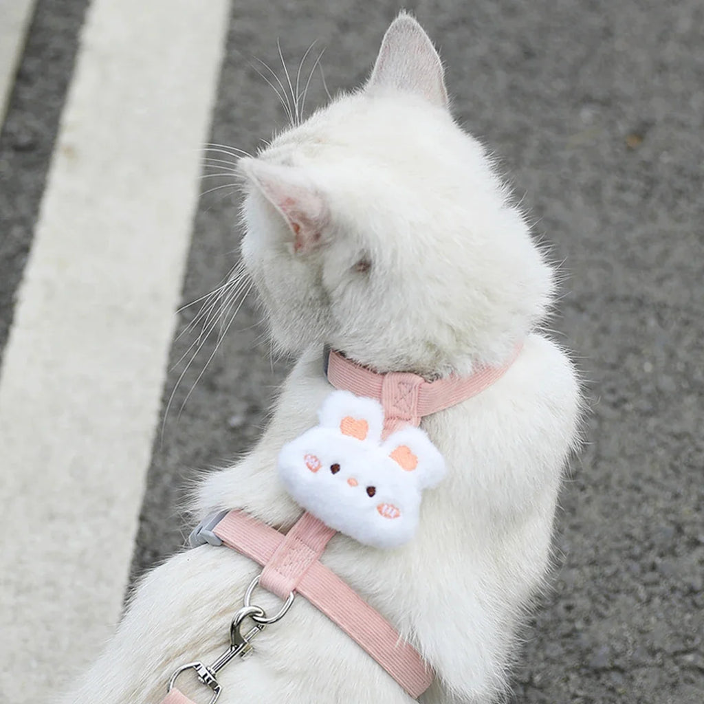 Cat Harness and Leash Sets Adjustable Dog Harness for Small Dog Leash Breashable Pet Harness Out Walking Dog Strap Cat Accessory