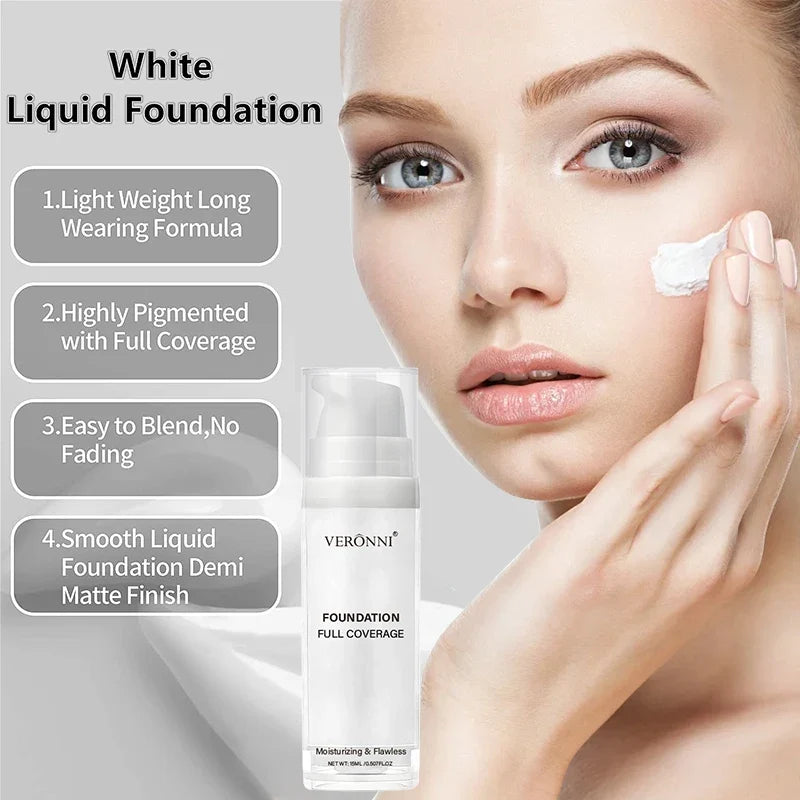 White Liquid Foundation,Long-lasting concealer Mixable Pure White Foundation Adjuster Lighten & Brighten Parties & Events Makeup