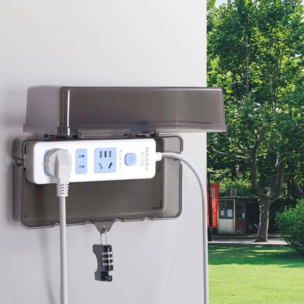 Durable Plastic Plug Box Anti-theft Waterproof Cable Management Box Protect Outlet Weatherproof Extension Lead Cover Outdoor