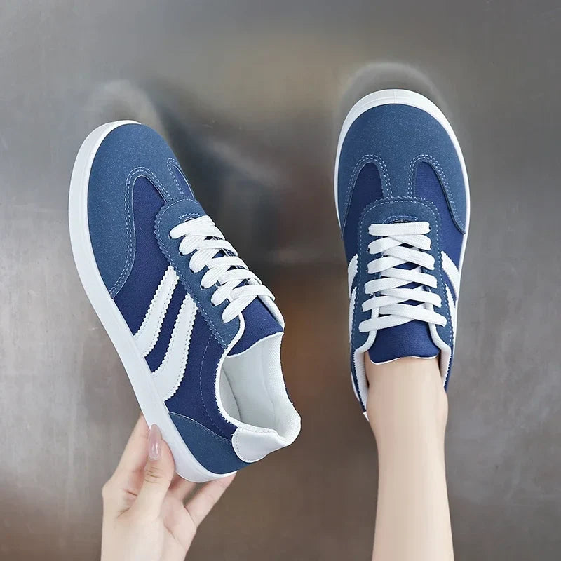 Women Tennis Sneakers Flats Ladies Fashion Mixed Colors Lace-up Vulcanized Shoes Spring Autumn Woman Outdoor Trainers Footwear