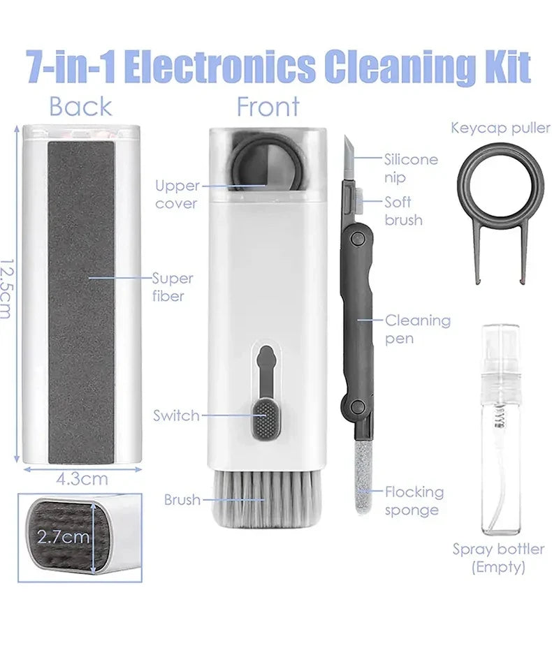 7 in 1 Computer Keyboard Cleaner Brush Kit Earphone Cleaning Pen For Headset Keyboard Cleaning Tools Cleaner Keycap Puller Kit