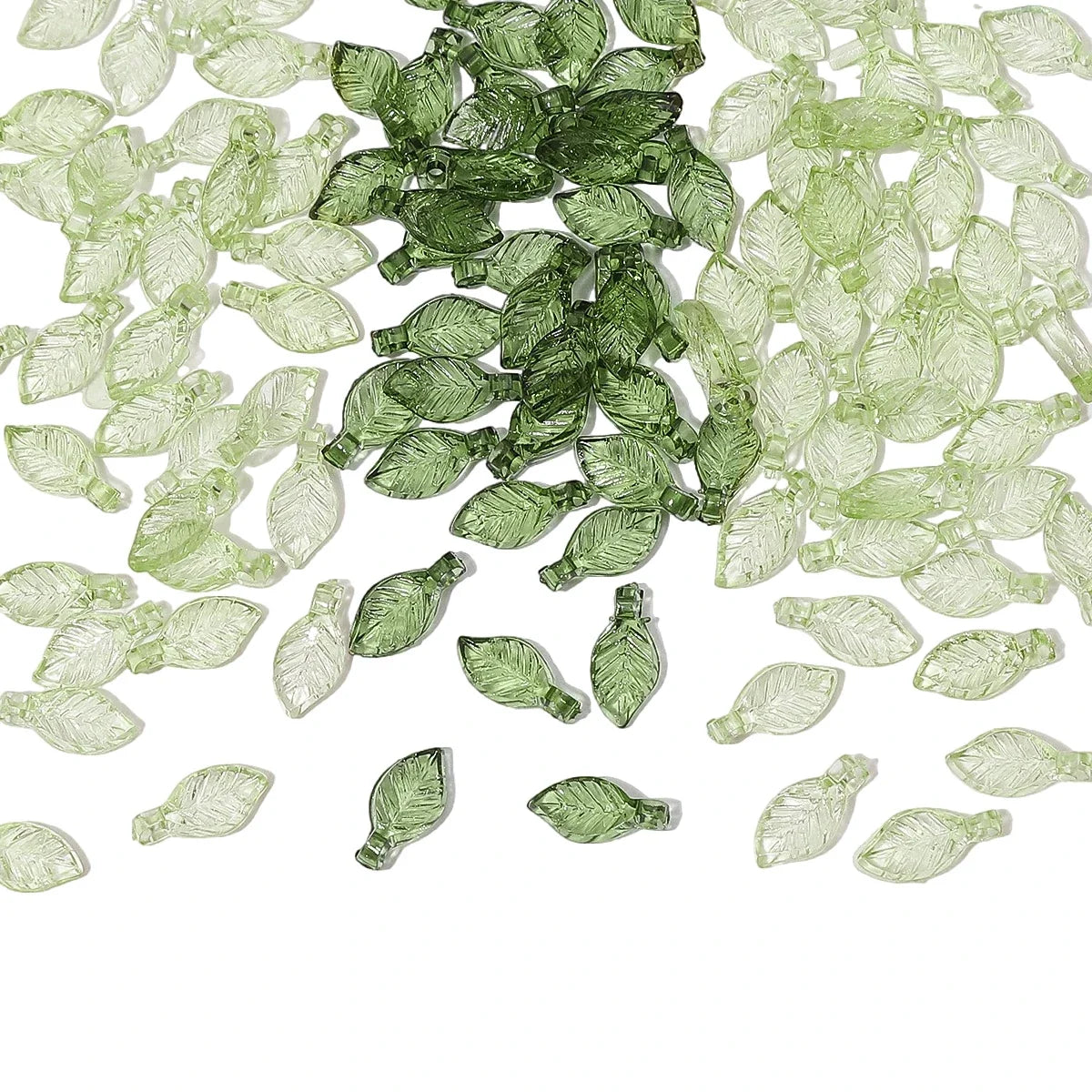 100pcs Acrylic Mini Small Tree Leaf Hand Beaded DIY Handmade Necklace Earrings Loose Bead Separated Bead Jewelry Accessory Mater