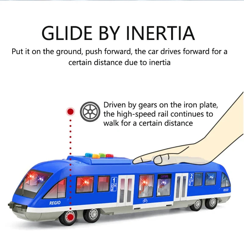 Oversized 45CM Subway Toy Model Train Simulation Light Rail Train with Light Music Toy Car Model Gifts