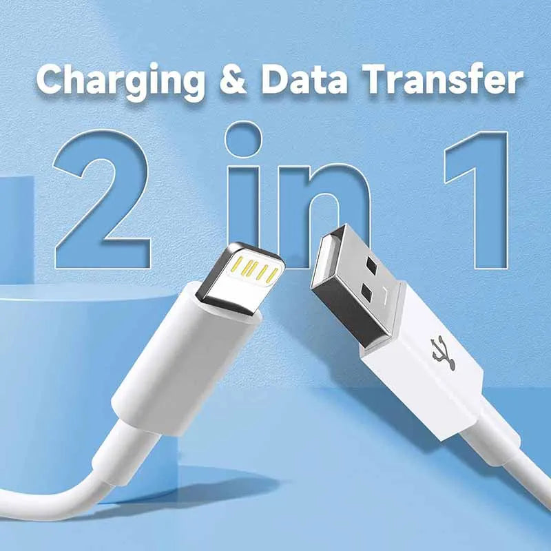 3A USB A to Lightning Cable For iPhone 14 13 12 11 Pro Max Plus XR Max USB A Fast Cable Charger Wire Phone Accessories 1M 2M 3M