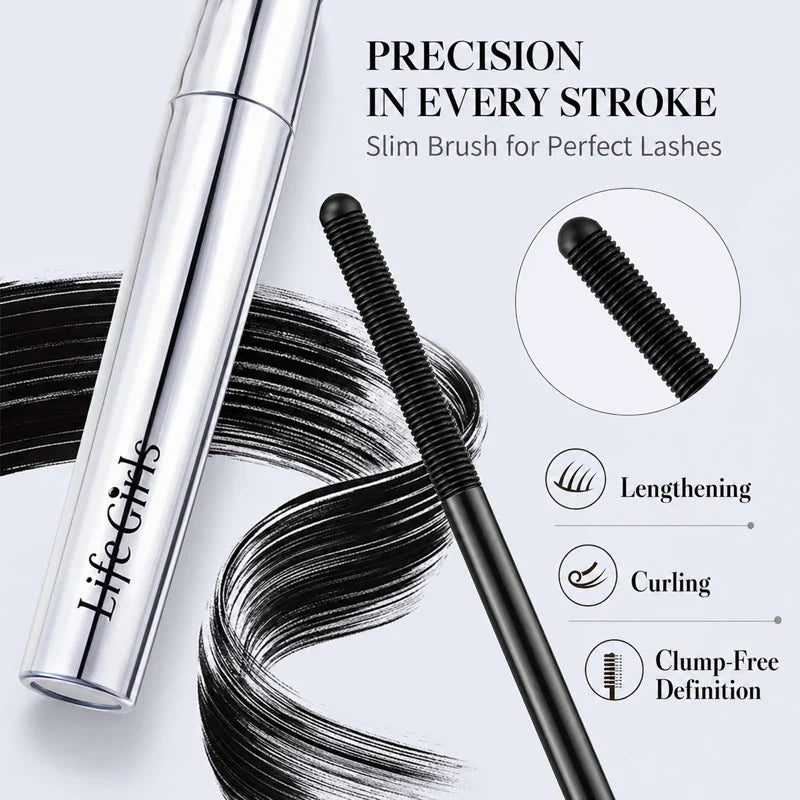 Life girls Waterproof Eyelash Primer Mascara, Lengthening Curling Lash Base, Smudge-Proof Long Lasting Black Brown Eye Makeup