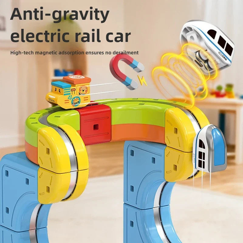 DIY Assemble Magnetic Track Train Toys for Kids Electronic Magical Rail Car Construction Children Educational Toy Christmas Gift
