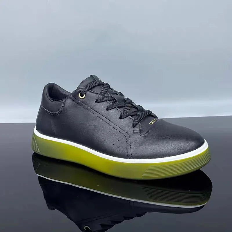 Fashion Genuine Leather Men Sneakers Breathable Comfort Classic Casual Shoes Mens Outdoor Walking Shoes Couple Footwear