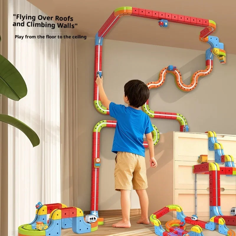 Sell Well Children'S Anti-Gravity Magnetic Attraction Track Train Changeable Magnetic Magic Rail Car Electric Train Toy