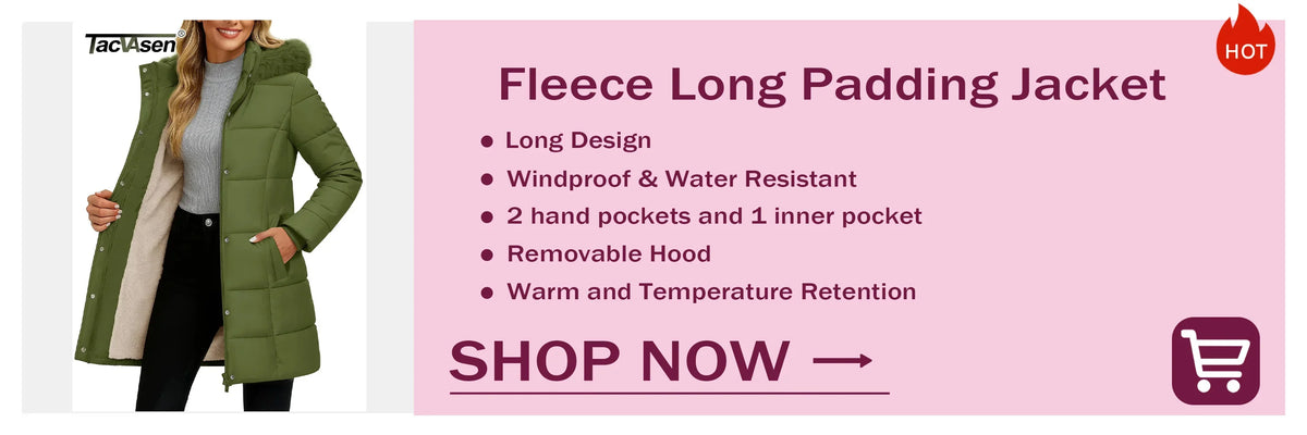 TACVASEN Women's Long Hooded Jacket Fleece Lined Softshell Jacket Waterproof Windproof Hiking Jacket Rain Coat Windbreaker Parka