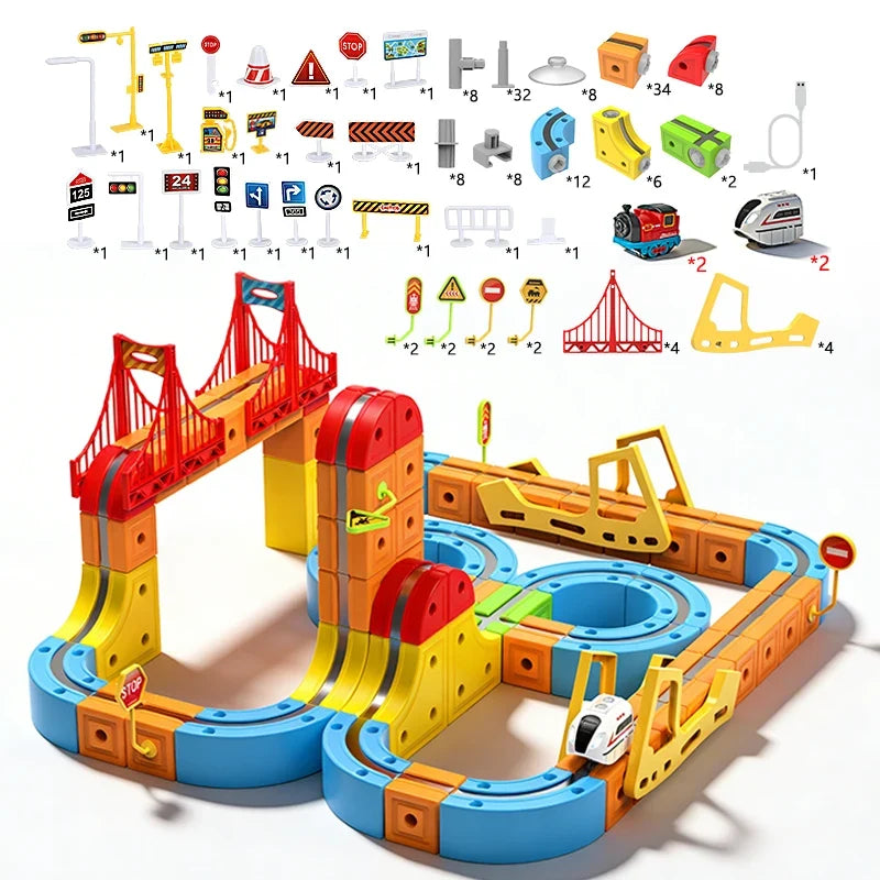 Magnetic Track Toy for Children's Electric Train Anti-gravity Kids Magic Cube Car Railway Model for 3 Years Boy Birthday Gifts