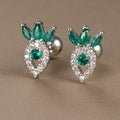2PC Stainless Steel Little Stud Earring for Women Tiny Green Crystal Zirconia Cartilage Helix Tragus Piercing Earrings Jewelry