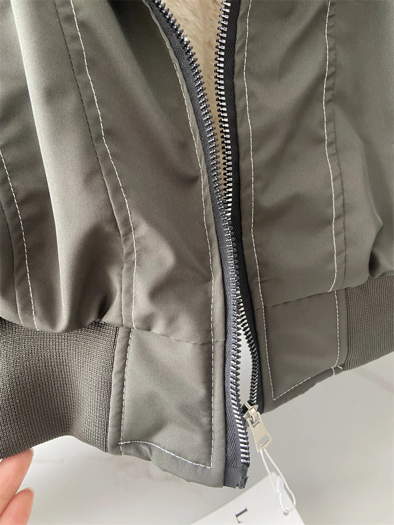 ZAROY Fur Collar Hooded Parkas Y2k Harajuku Thicken Padded Jackets Casual Zipper Gothic Women&Men Winter Coats Streetwear кур