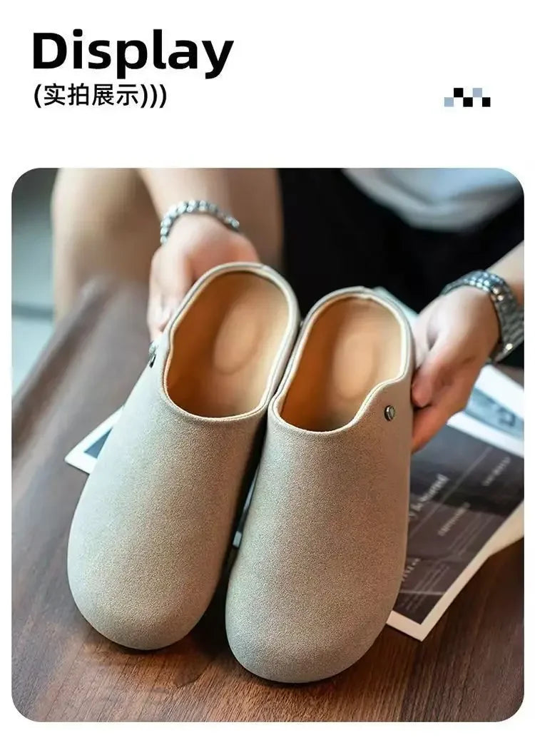 Unisex Closed Toe Mule Slippers Spring Autumn Slip On Soft Sole Casual Shoes for Outdoor Office Home