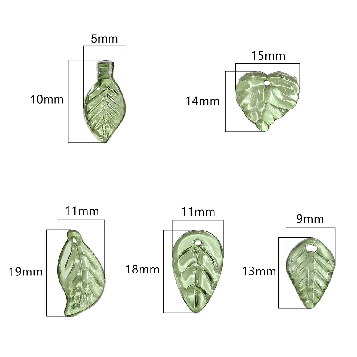 100pcs Acrylic Mini Small Tree Leaf Hand Beaded DIY Handmade Necklace Earrings Loose Bead Separated Bead Jewelry Accessory Mater