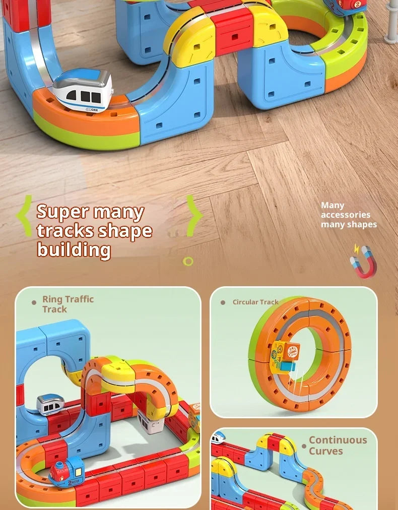 Sell Well Children'S Anti-Gravity Magnetic Attraction Track Train Changeable Magnetic Magic Rail Car Electric Train Toy